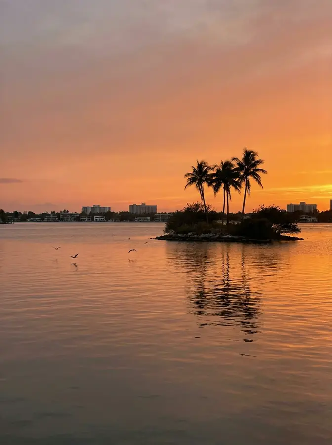Island picnic spot on Biscayne Bay
